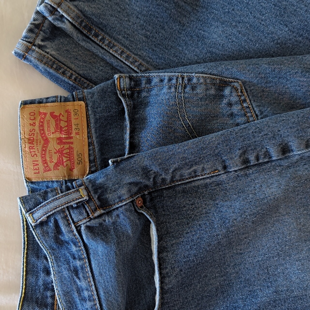 Levi's Men's 505 Straight Leg Jeans - Dark Stonewash (W34 x L30)